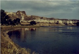 Canoe camp at the foot of Dark Butte on the Wild and Scenic Upper Missouri River 